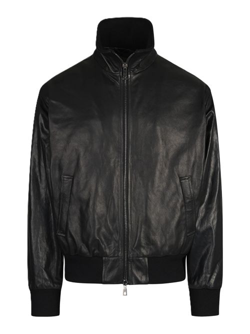 Bomber over collo alto su agnello vegetale liss Giorgio Brato | GU27F01006VLNERO